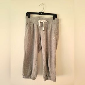 Puma, Medium, Gray Capris Sweatpants